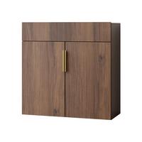 KOMMODE Kerkin 2D1S - Goldfarben/Nussbaumfarben, Holzwerkstoff/Kunststoff (100/100/42cm) - MIRJAN24