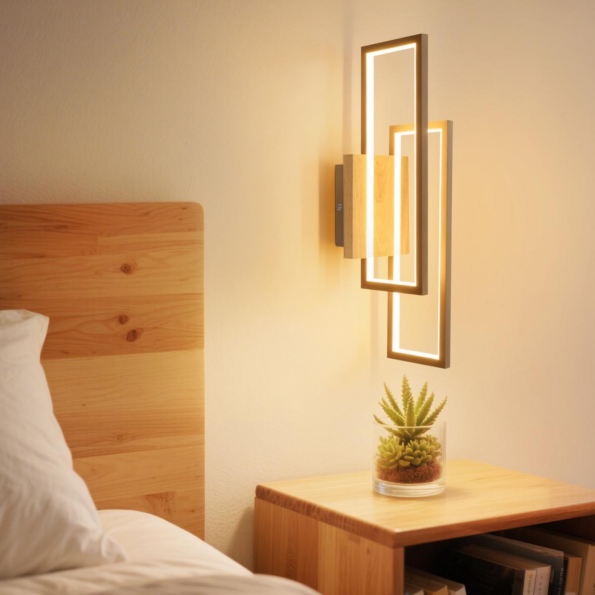 LED DECKENLEUCHTE Bralyn 48/13/16 cm - Braun, Holz/Metall (48/13/16cm) - ZMH