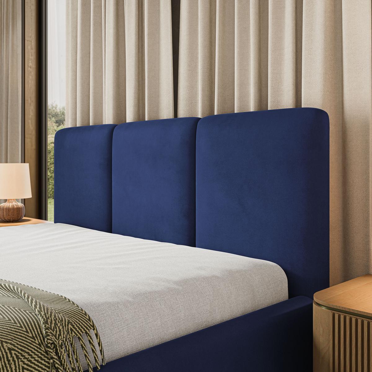 POLSTERBETT MORENA MGV 180x200 cm mit Bettkästen - Blau - Blau, Holz (180/200cm) - MASSENO