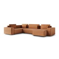 PANORAMASOFA Lorenzo 5 Sitzplätze Orange - Orange, Holz (378/85/236cm) - Petits-meubles