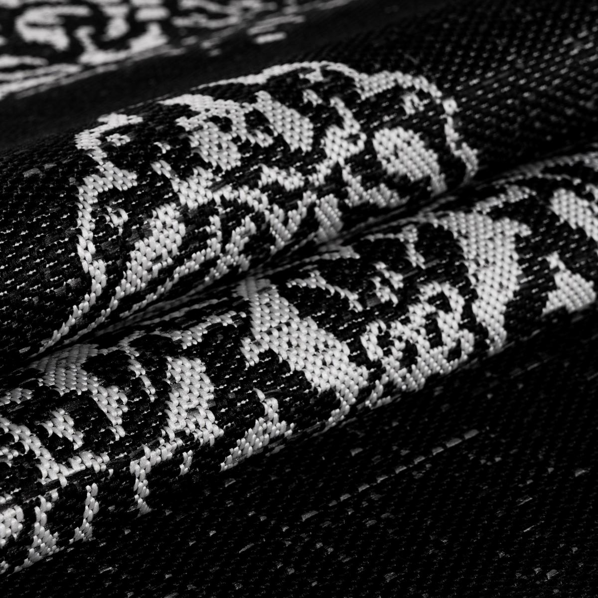 TEPPICH Outdoor SARNTAL in Schwarz, im Vintage-Stil, aus Polypropylen, 120 x 170 cm - Schwarz, Textil (120/170cm) - KADIMA DESIGN