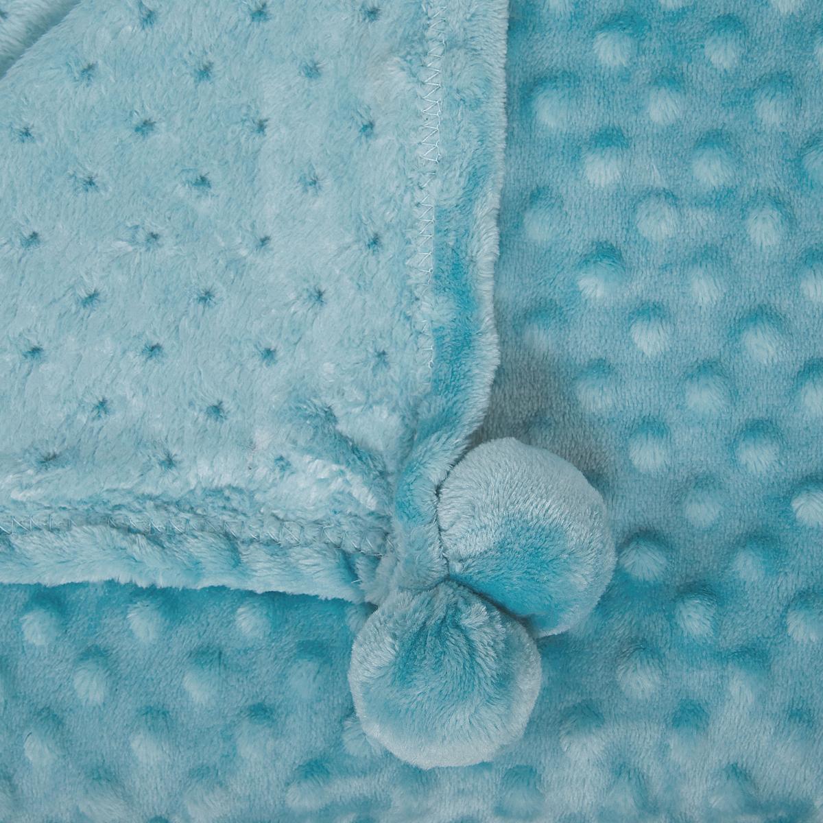 DECKE Hellblau Samur 220/200 cm - Hellblau, Textil (200/220cm) - Beliani