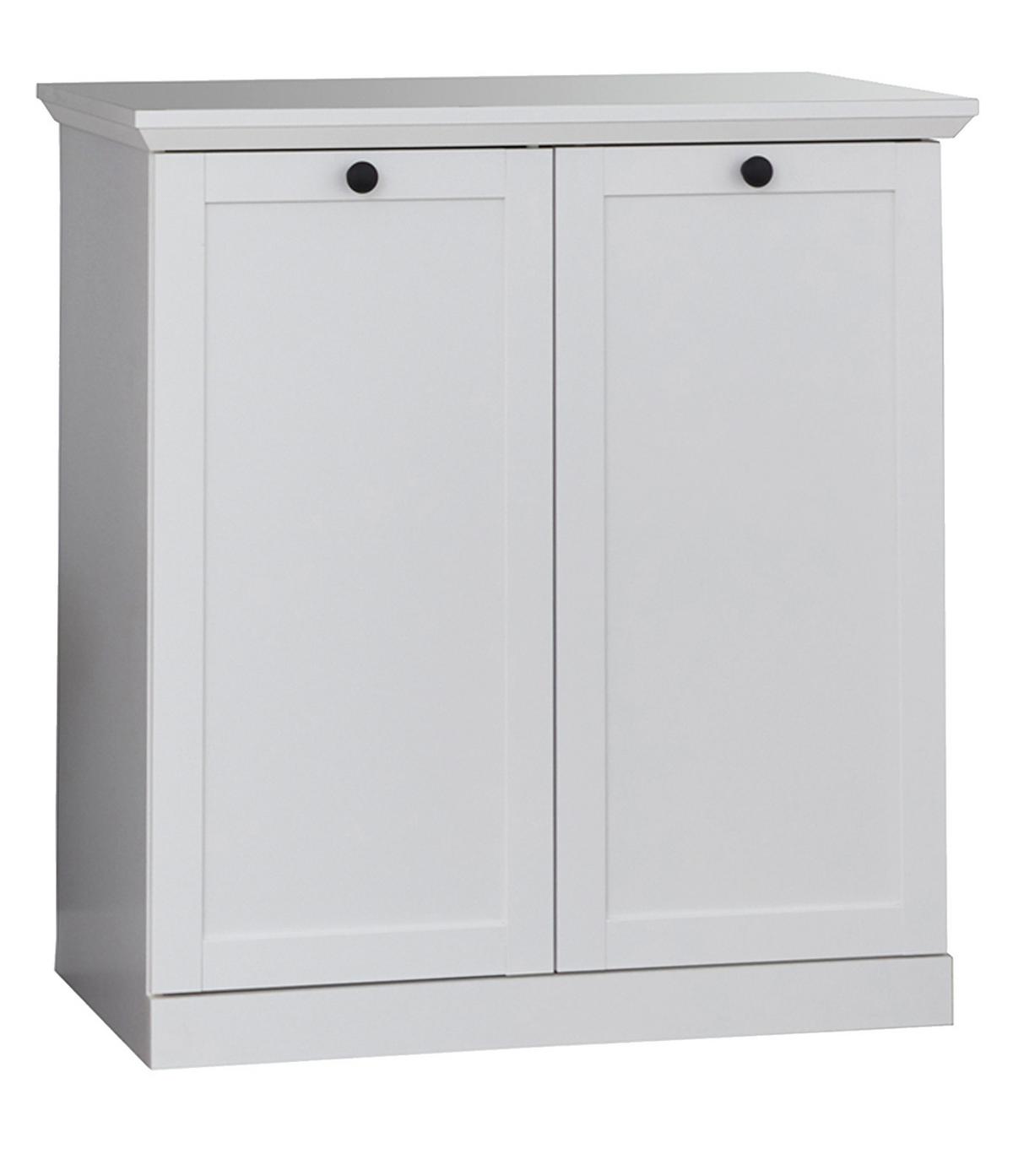 KOMMODE weiß 81 x 88 cm, SCHUHSCHRANK im Landhaus-Stil - Silberfarben/Weiß, Holzwerkstoff/Metall (81/88/41cm) - Top.Furn