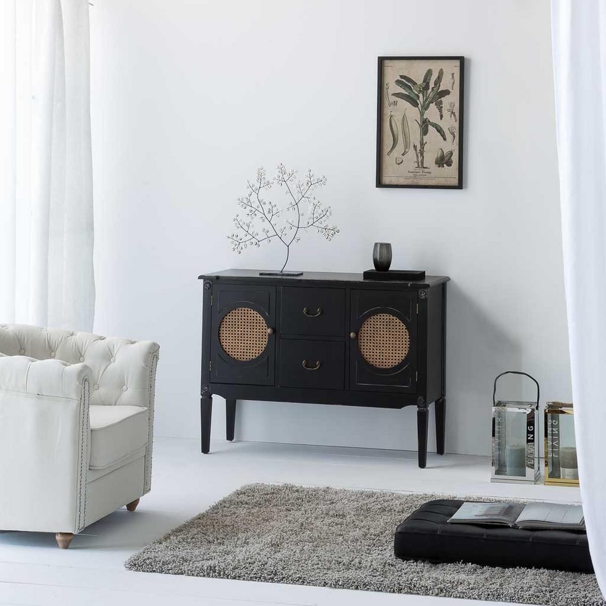 ANRICHTE 106x40x78 cm - Schwarz, Holz (106/78/40cm) - Wanderlust