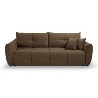 BETTSOFA MODA Braun Chenille-Stoff mit Schlaffunktion - Braun, Holz (245/86/110cm) - MASSENO