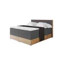 BOXSPRINGBETT LOLLI9 -KING 120x200 - H3/H4 Dunkelgrau - Graphitfarben, Holzwerkstoff (120/200cm) - ALTDECOR