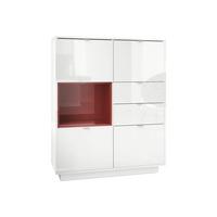 HIGHBOARD Metro Einsatz in Bordeaux Hochglanz - Bordeaux, Holzwerkstoff (103/123/37.5cm) - Vladon