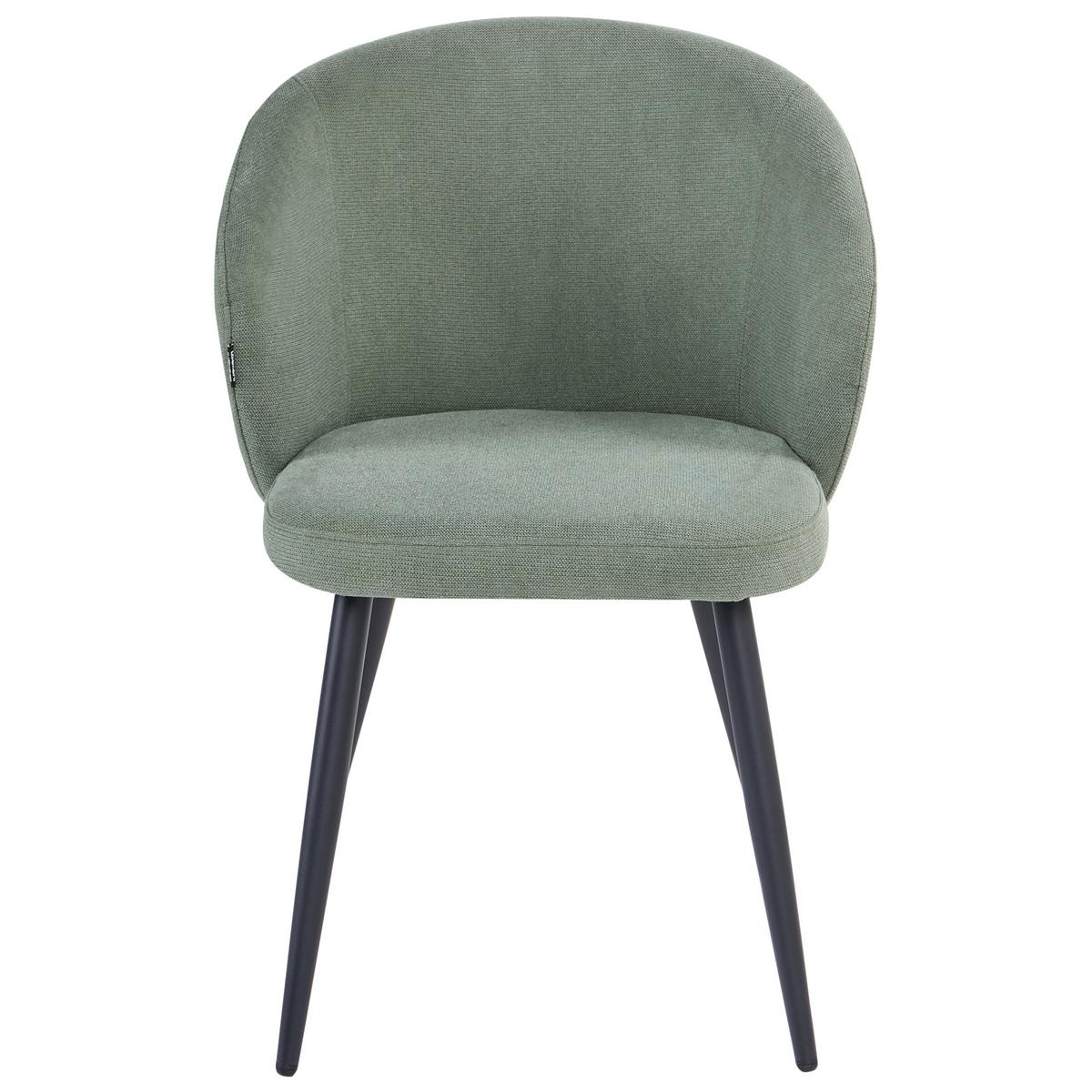 ESSZIMMERSTUHL 2er Set Stoff Hellgrün Moundville - Hellgrün, Textil/Metall (57/80/60cm) - Beliani