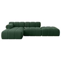 ECKSOFA modulares Sofa Lizur-L1 - 285x160x70 cm Grün Cord - Grün, Holzwerkstoff/Textil (285/160cm) - ALTDECOR