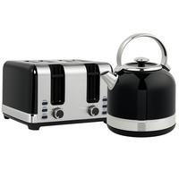 KOCHER-TOASTER-SET 2er Set Edelstahl Kunststoff Schwarz - Schwarz, Metall (19.3/26.8/24.2cm) - HOMCOM