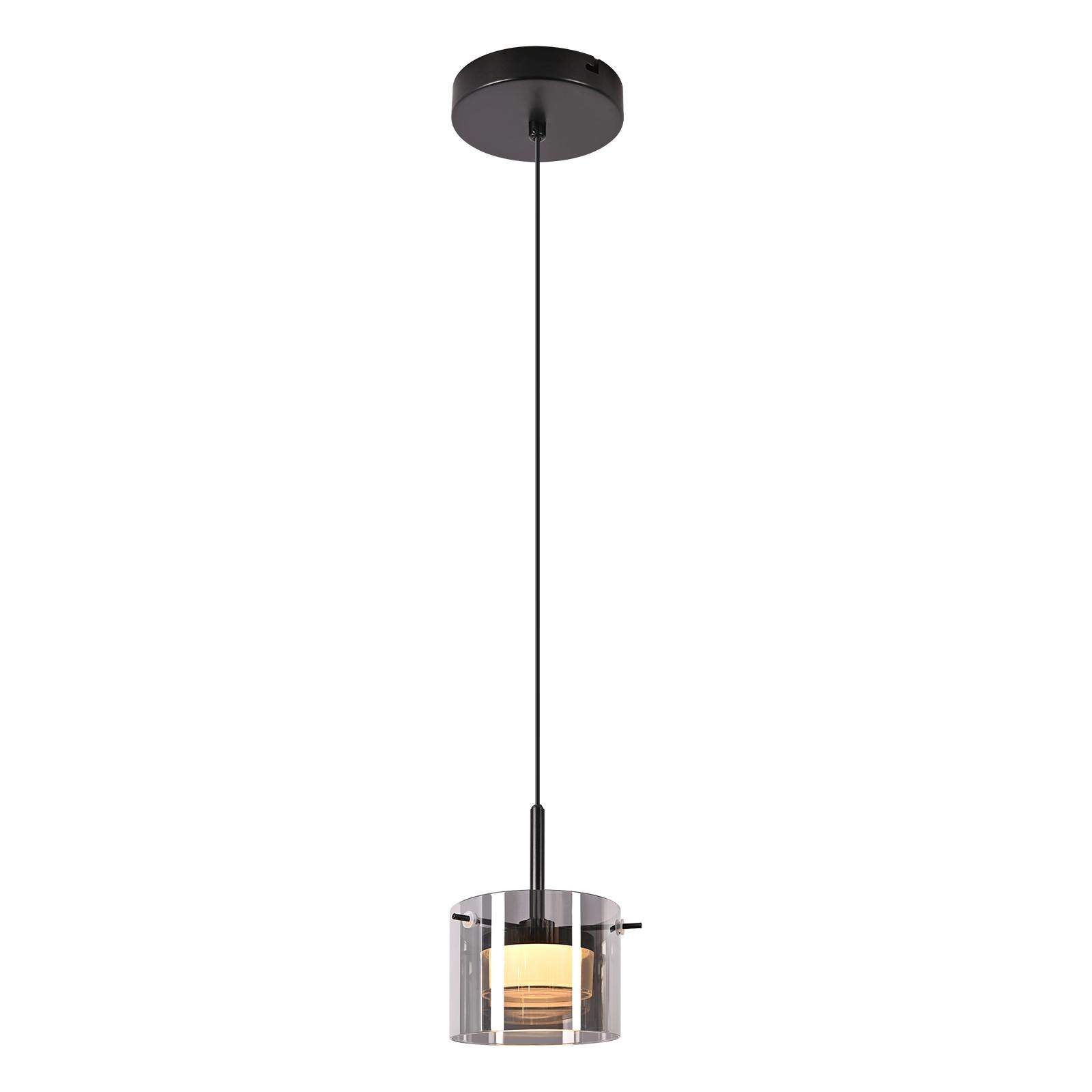 PENDELLEUCHTE Azaryn 12/12/160 cm - Schwarz, Glas/Metall (12/12/160cm) - ZMH