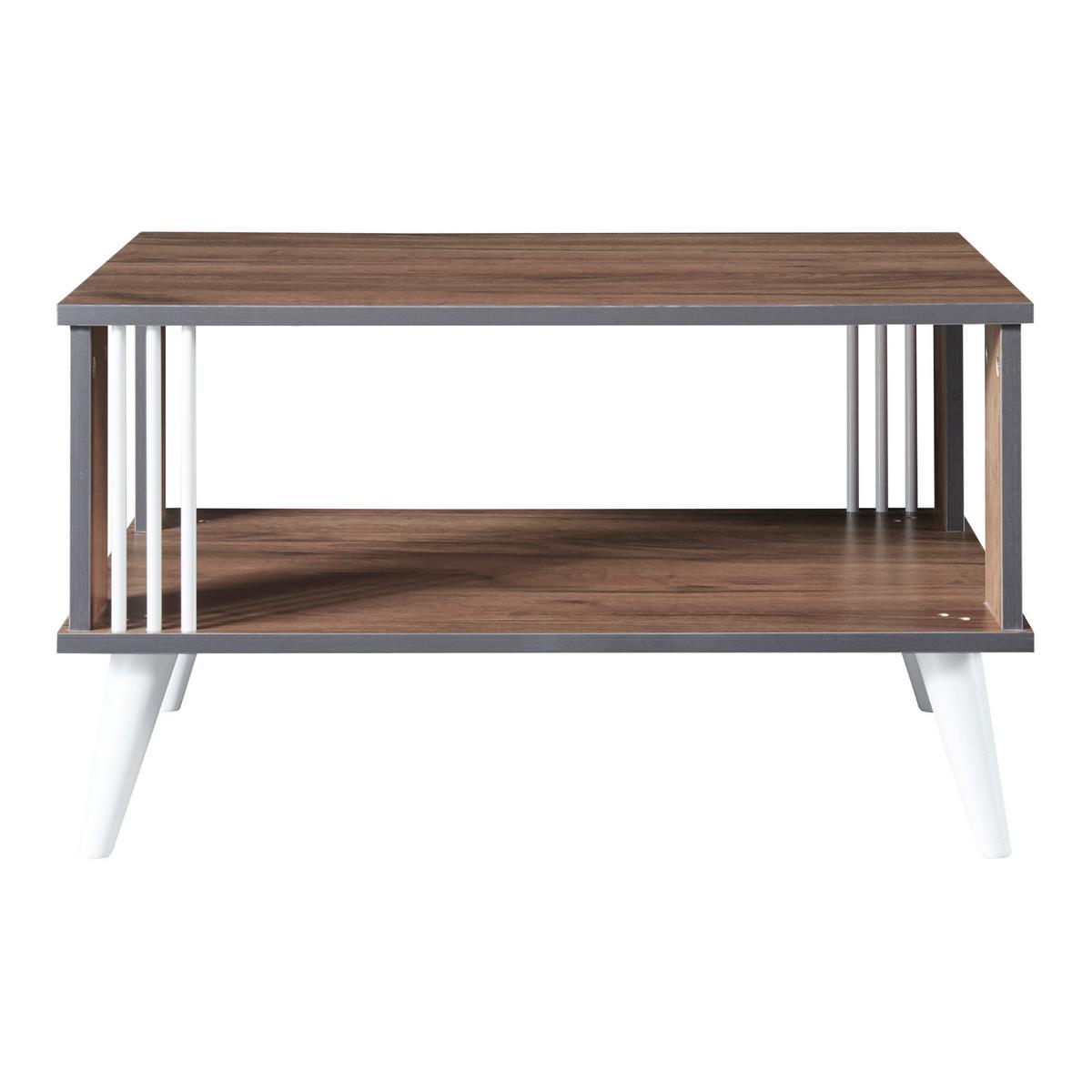 COUCHTISCH Århus 40/70/50 cm - Eichefarben/Weiß, Holzwerkstoff/Kunststoff (50/70/40cm) - [en.casa]