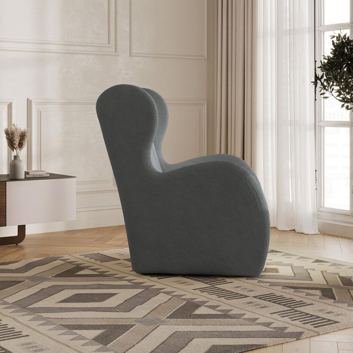 SESSEL MASTI Polstersessel Loungesessel ergonomisch, Grau - Grau, Holzwerkstoff/Kunststoff (74/100/86cm) - MASSENO