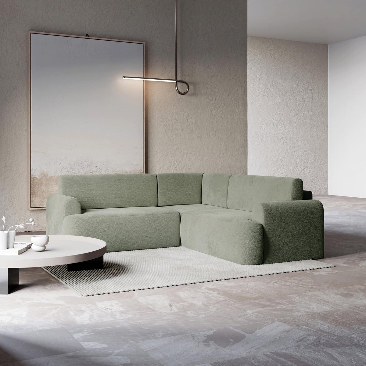 ECKSOFA Kaveo 245 cm universell mit Eckelement - Schwarz/Hellgrün, Kunststoff/Textil (245/245cm) - Selsey