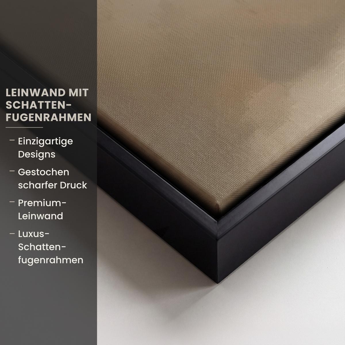 LEINWAND Bilder mit Rahmen - Weihnachten - Weihnachtsbaum - Schnee - Kunst - 60x40 - Champagner, Textil (60/40cm) - MuchoWow