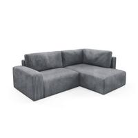 ECKSOFA Angela 4 Sitzplätze Dunkelgrau - Grau, Holz (245/182cm) - Petits-meubles