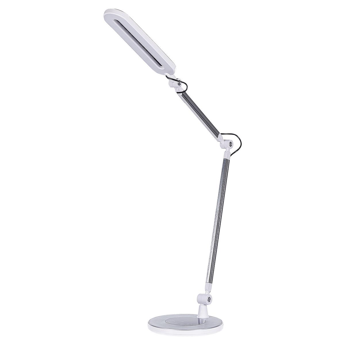 SCHREIBTISCHLAMPE Grus 20/30/80 cm - Silberfarben, Metall (20/30/80cm) - Beliani