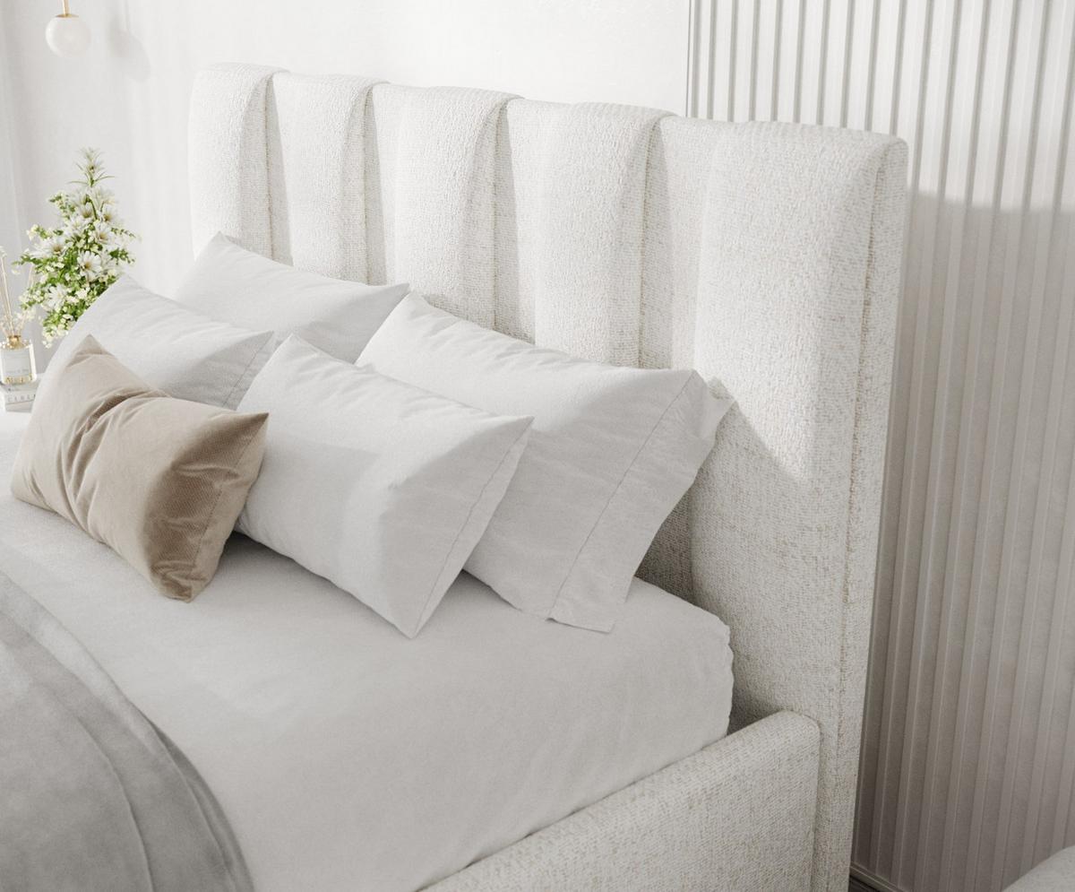 POLSTERBETT Loom 160/200 cm Creme im Neve Stoff - Creme/Naturfarben, Holz/Holzwerkstoff (160/200cm) - AltaBeds