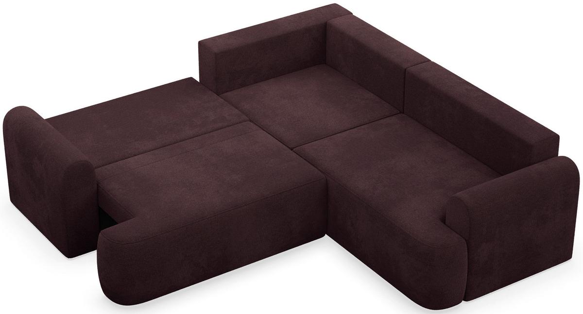 ECKSOFA Kaveo 245 cm universell mit Eckelement - Pflaume/Schwarz, Kunststoff/Textil (245/245cm) - Selsey