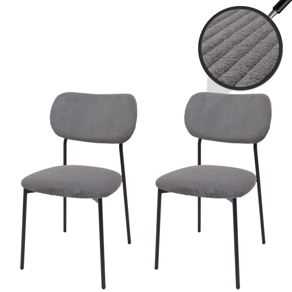 ESSZIMMERSTUHL Grau 2er-Set - Dunkelgrau/Grau, Textil (44/83/52cm) - MCW