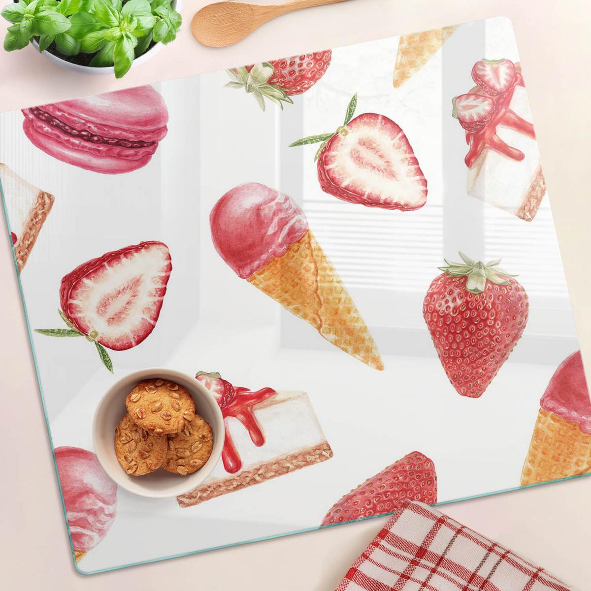 GLASPLATTE 60x52 cm Nachtisch - Rot, Glas (60/0.4/52cm) - TULUP