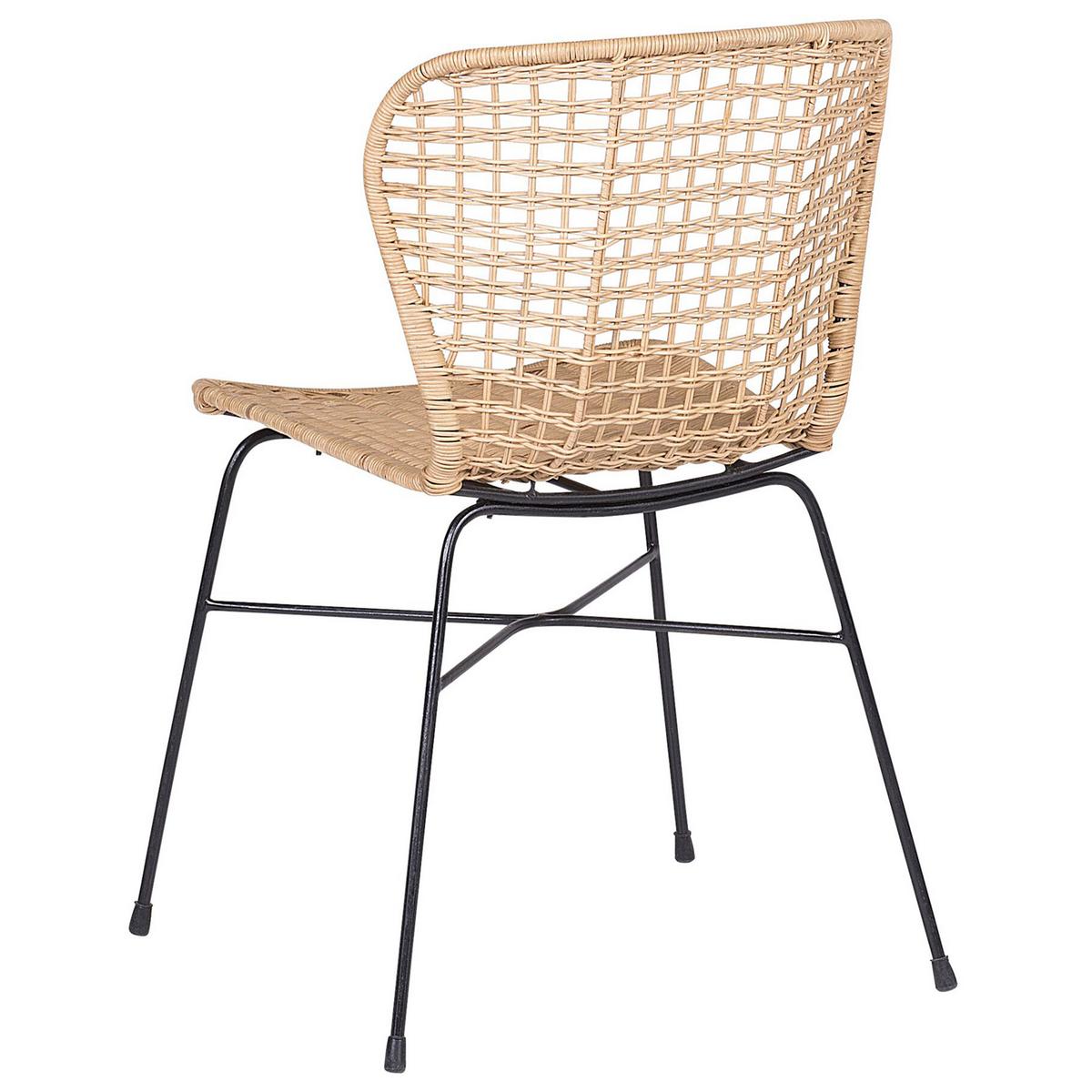 RATTANSTUHL 2er-Set Rattan Beige Elfros - Beige, Naturmaterialien/Metall (56/83/49cm) - Beliani
