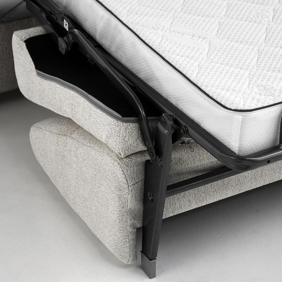 SCHLAFSOFA Pireus mit italienischem Gestell, 180x200, Graubeige - Beige/Schwarz, Textil (250/90/100cm) - Beautysofa