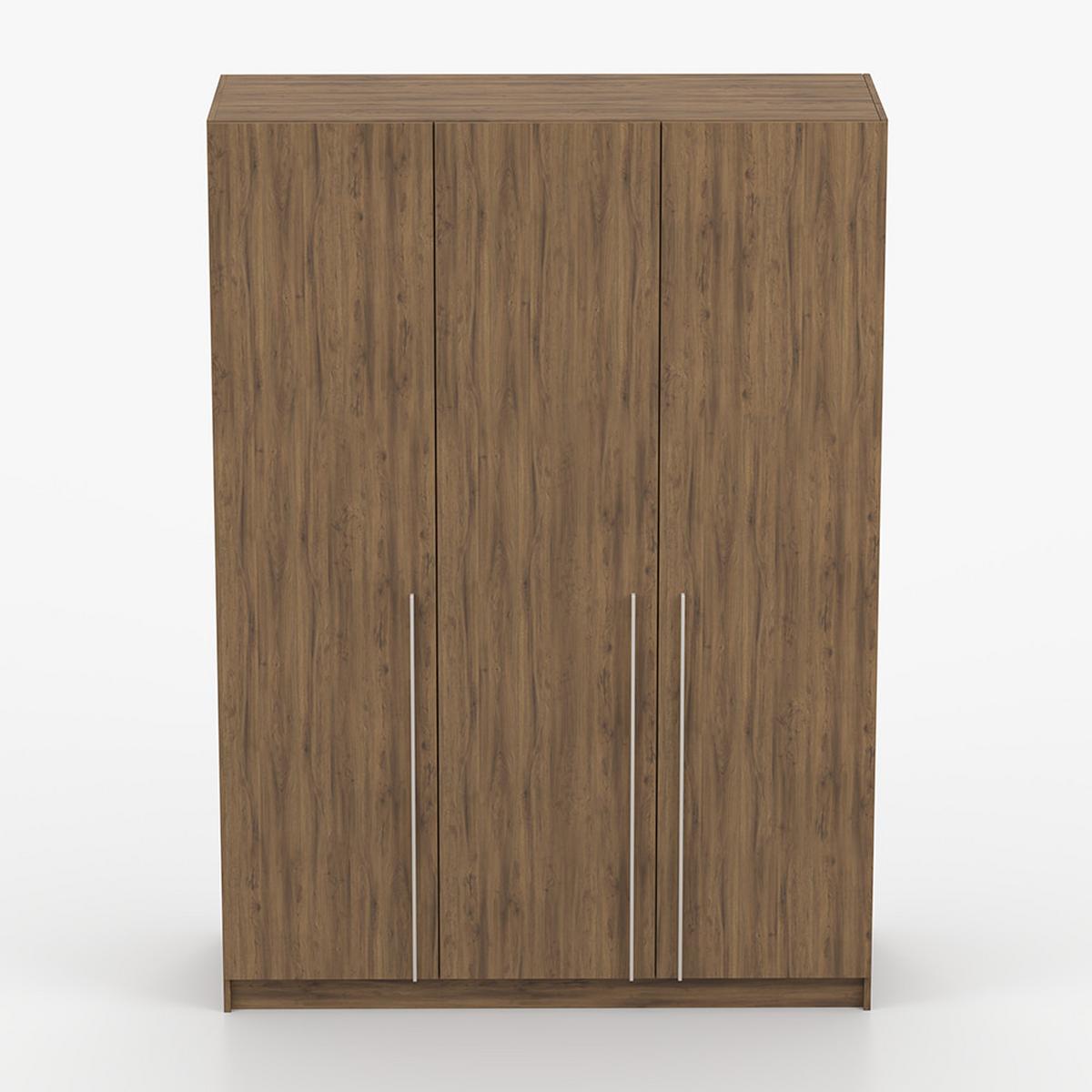 DREHTÜRENSCHRANK ROSA III 3D 150/210/55, 3-türig, Nussbaum - Kaschmir/Nussbaumfarben, Holzwerkstoff (150/210/55cm) - imoebel24