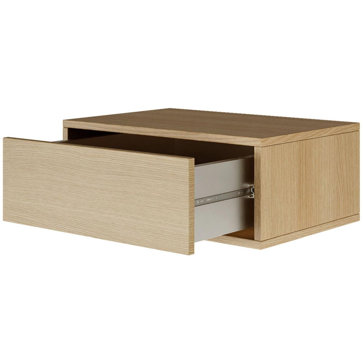 NACHTTISCH hängend Framme Eiche Holzoptik, 50 cm - Beige, Holzwerkstoff (50/20.8/36cm) - Selsey