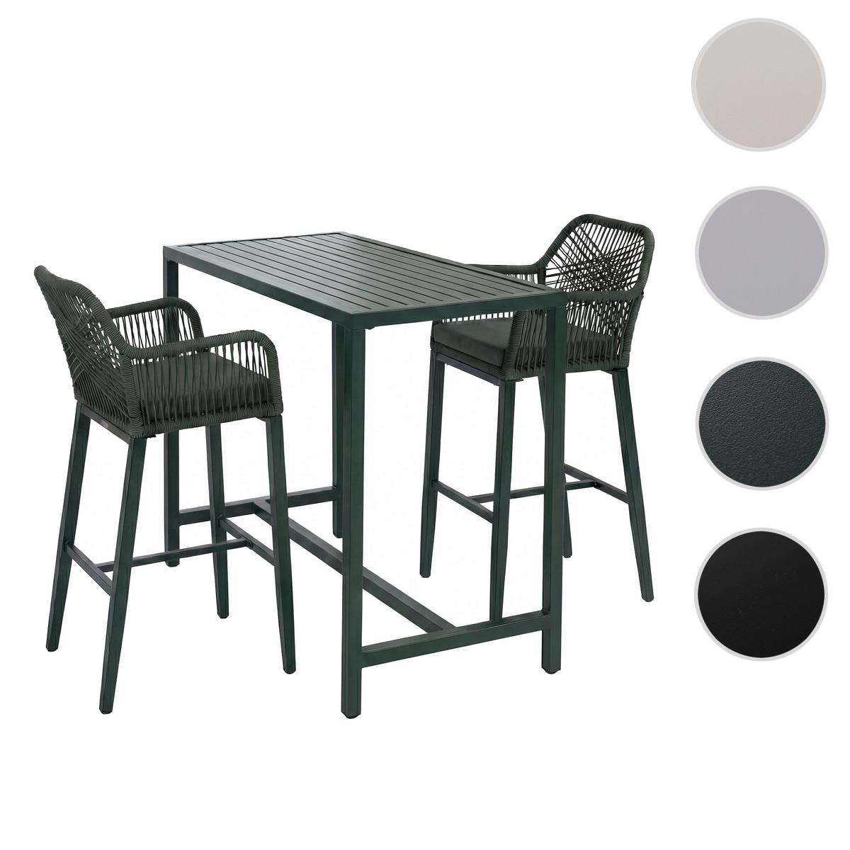 SET BARTISCH + BARHOCKER eckig Green 3er Set-Set - Grün, Metall (65/130/105cm) - MCW