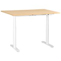 SCHREIBTISCH elektrisch höhenverstellbar 120/72 cm Hellbraun/Weiß Destinas - Hellbraun/Braun, Holzwerkstoff/Metall (72/120/67cm) - Beliani