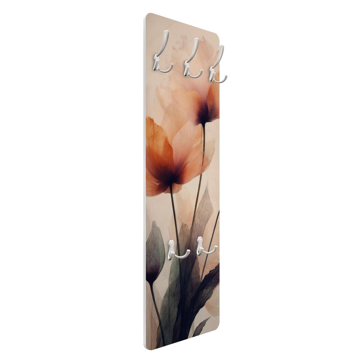 WANDGARDEROBE - Pergamentblumen 34/105 cm - Beige, Holzwerkstoff (34/105/1.6cm) - Bilderwelten