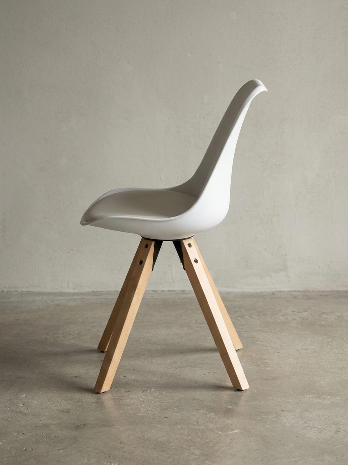 ESSZIMMERSTUHL 2er Set Kunstlederbezug mit Holzgestell Skandinavisch gepolstert, Weiß 49x52x87 cm - Beige/Weiß, Holz/Kunststoff (49/87/52cm) - KADIMA DESIGN