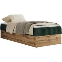 BOXBETT WOOD ZERO 90/200 - Dunkelgrün Cord - H3 - Topper Visco - Dunkelgrün, Textil (90/200cm) - MKS