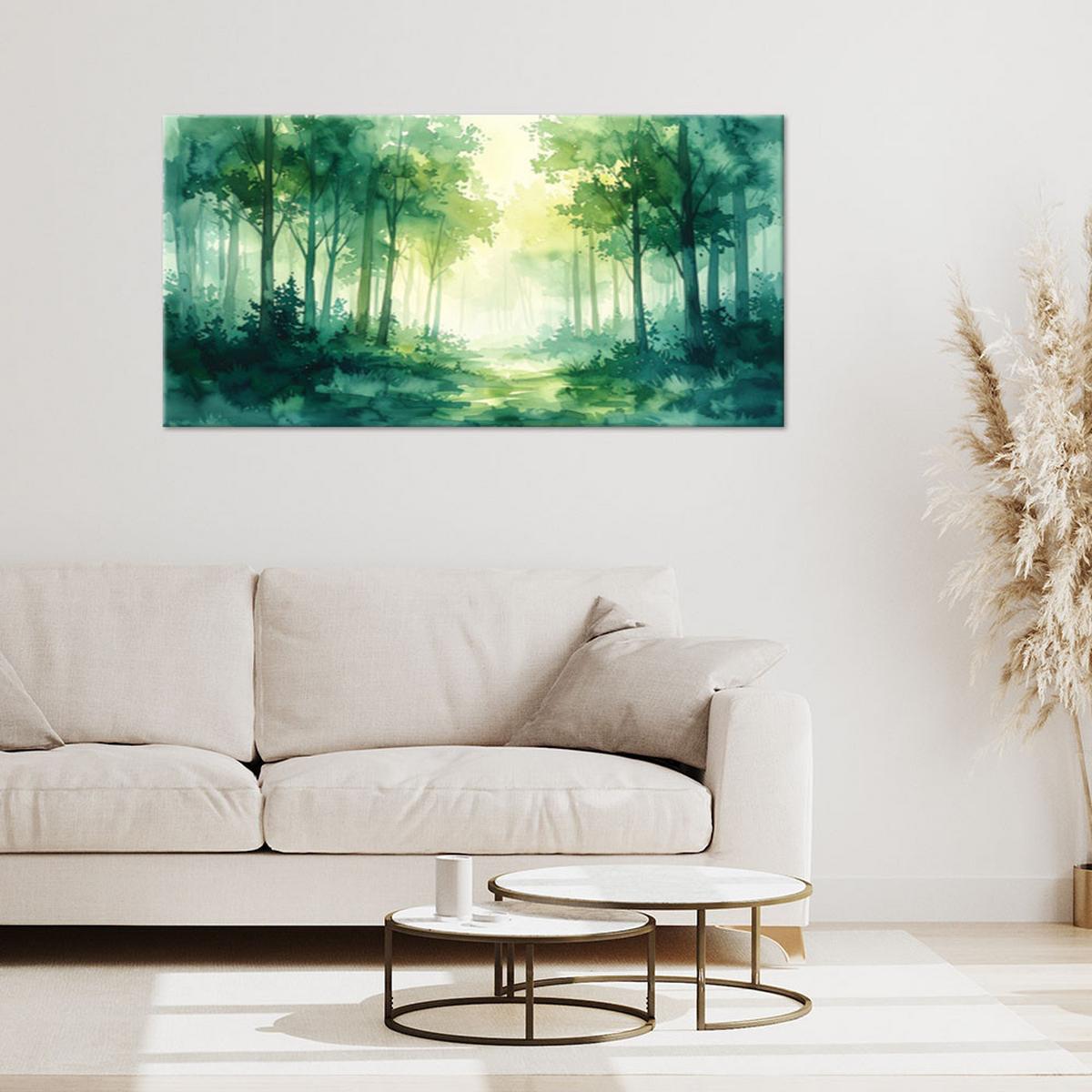 LEINWANDBILD Natur und Botanik 100x50cm - Grün, Textil (100/50cm) - Feeby
