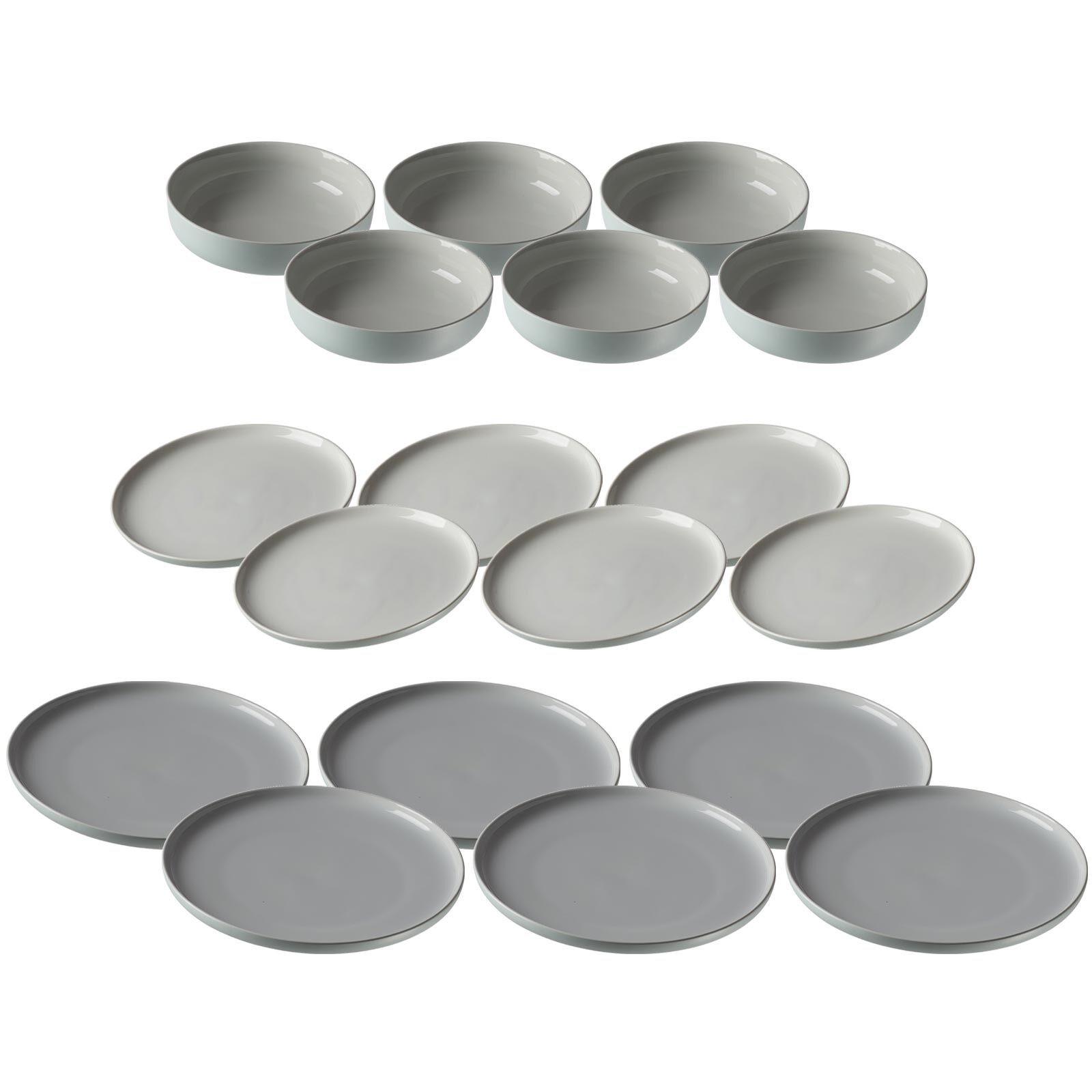 TELLER UND SCHALENSET Jasper mint 18er Set - Mintgrün, Keramik (2/2/2cm) - Ritzenhoff Breker