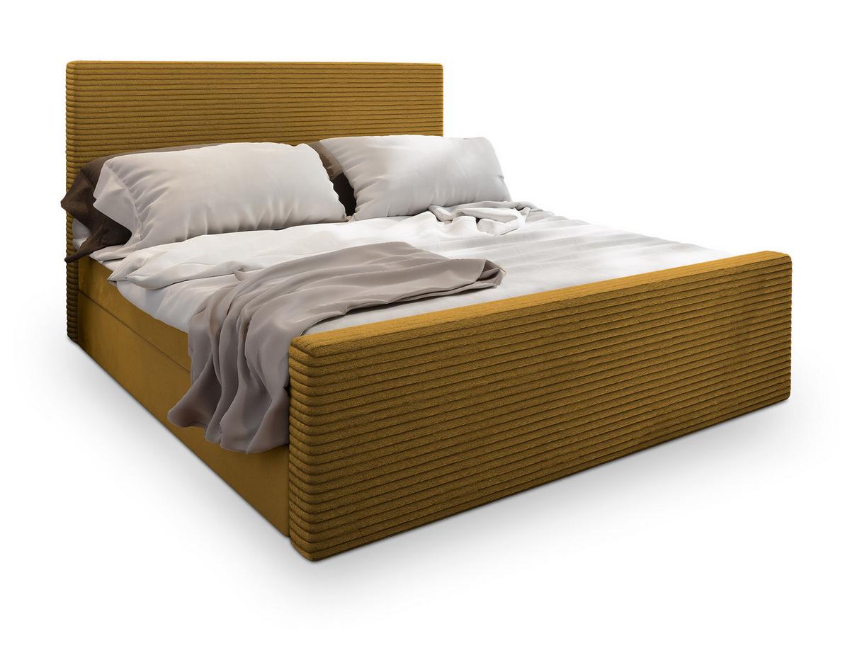 BOXBETT ALORIA 140x200 cm mit Matratze und Topper - Gelb - Gelb, Holz (140/200cm) - MASSENO
