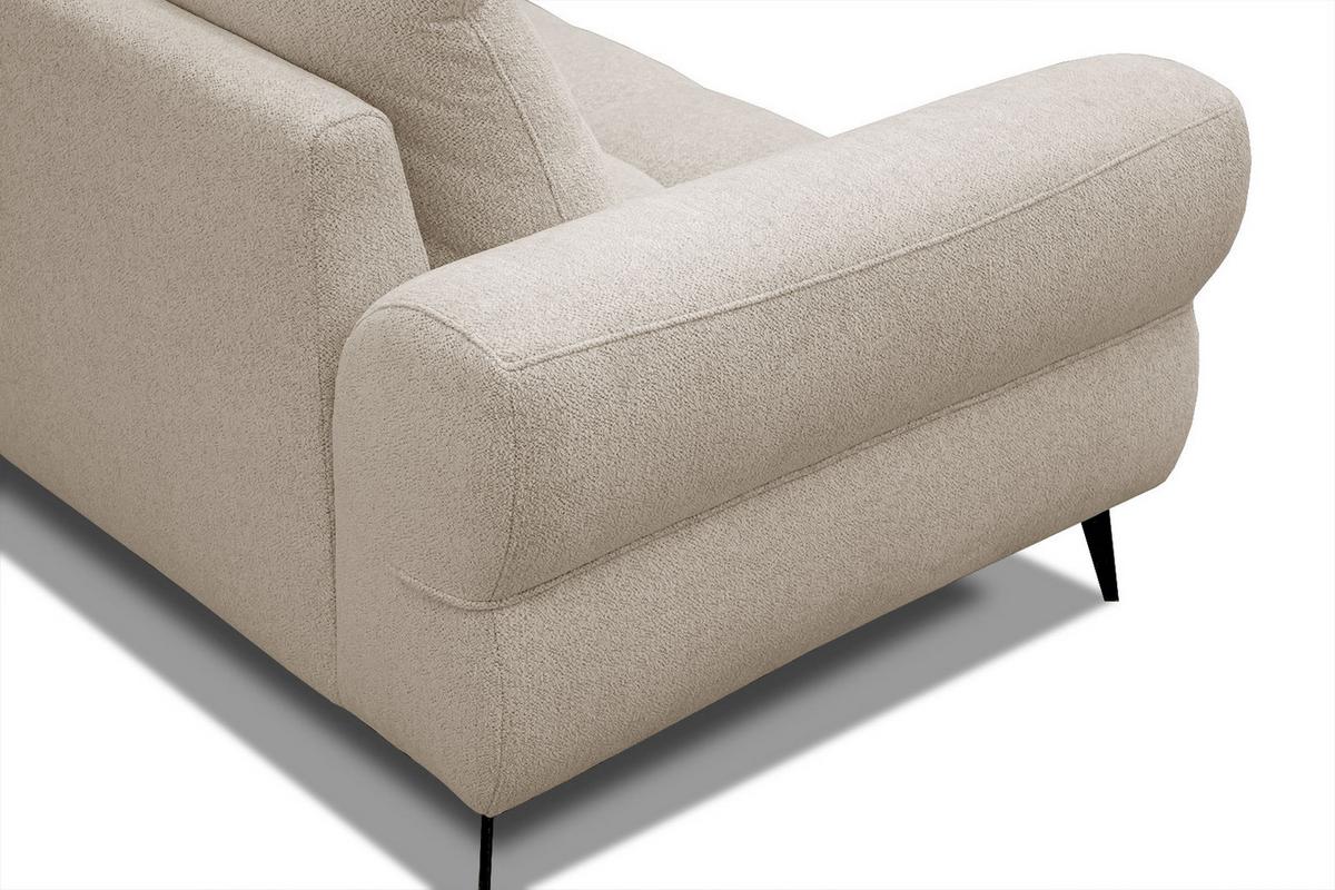 ECKSOFA SALVINI 4-Sitzer, ecru - Ecru/Schwarz, Holzwerkstoff/Textil (292/158cm) - Wozimo