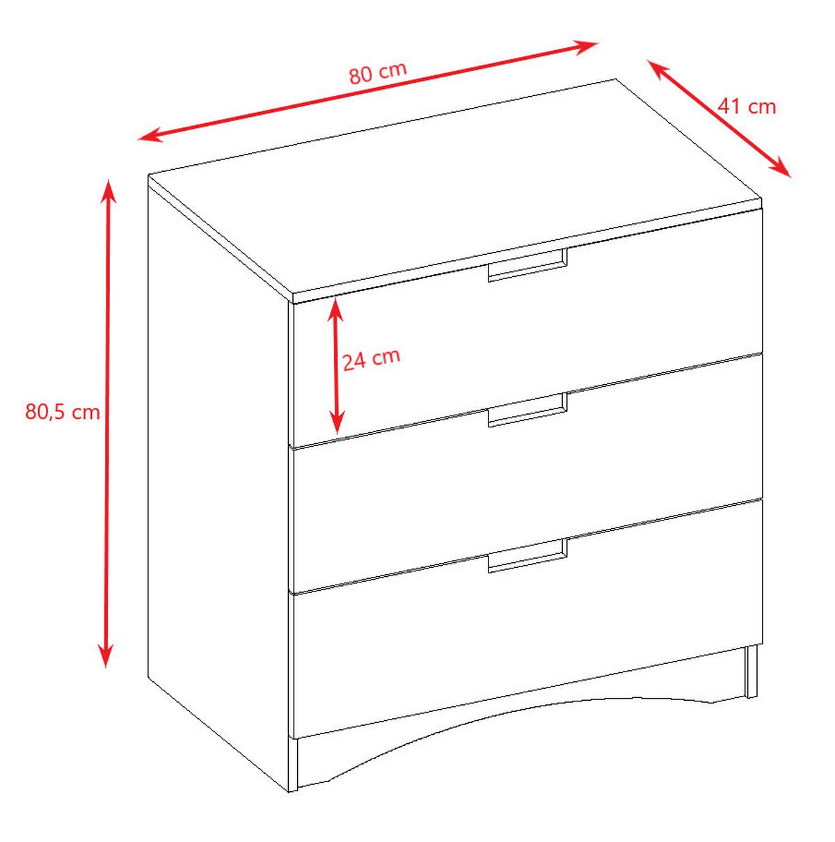 KOMMODE CLASSIC Weiß Weiß 80/80/41 - Weiß, Holzwerkstoff (80/80/41cm) - RAUMHIRSCH FURNITURE