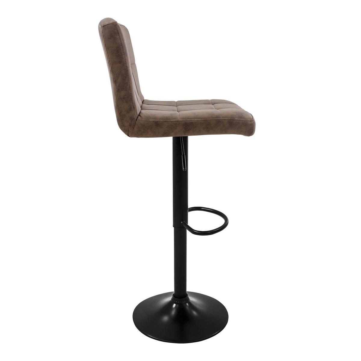 BARHOCKER 2er Set Braun aus Kunstleder höhenverstellbar/drehbar - Schwarz/Braun, Metall (45/112/50cm) - ML-DESIGN