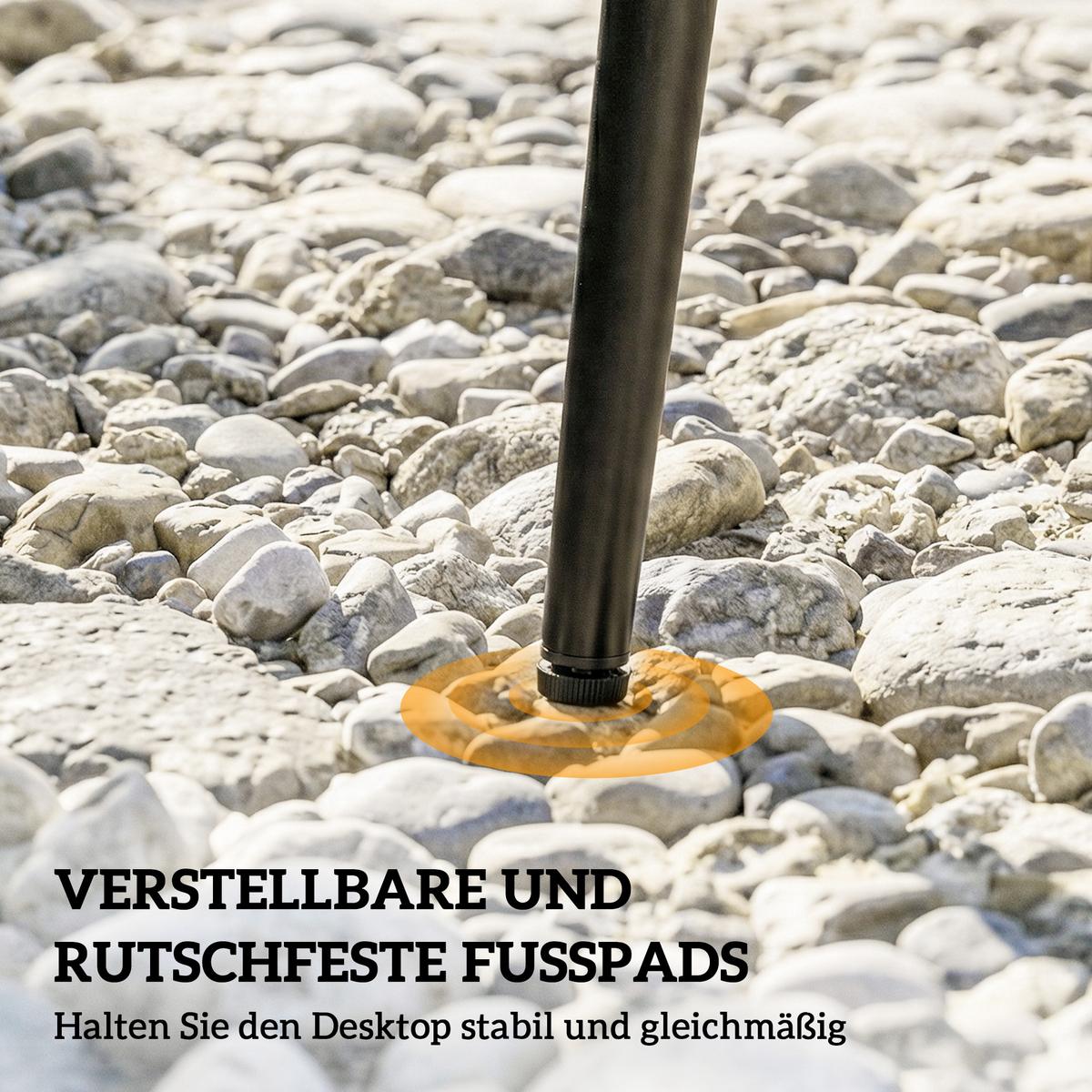 GARTENTISCH Stahl gehärtetes Glas Grau - Grau, Metall (80/80/74cm) - Outsunny
