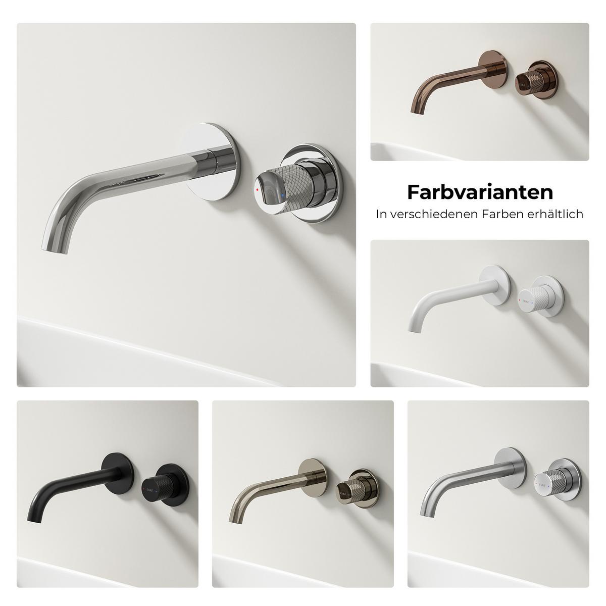WASCHTISCHARMATUR Unterputz Chrom 28,1/14/6,5 cm - Chromfarben, Metall (14/28.1/6.5cm) - EMKE