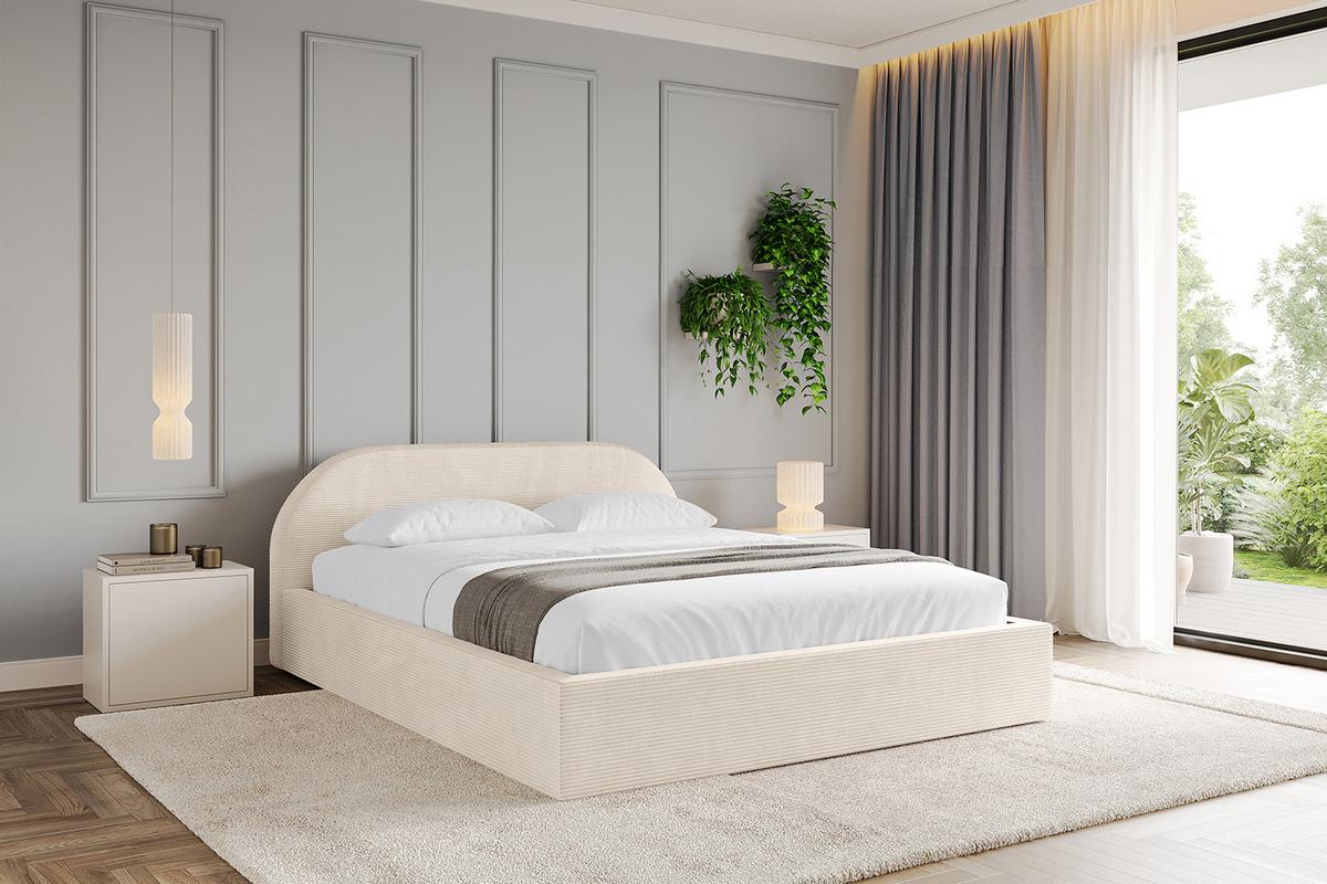 POLSTERBETT mit Bettkasten und Lattenrost, Boxbett ohne Matratze - TIVON-V1 180x200 Beige - Creme, Holzwerkstoff/Textil (180/200cm) - ALTDECOR
