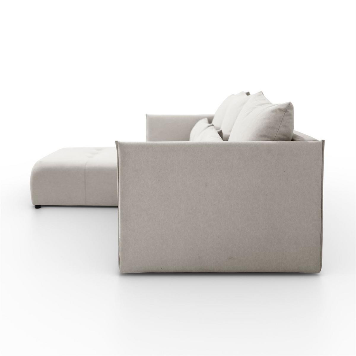 ECKSOFA APOLLO L mit Schlaffunktion und Bettkasten – linke Seite - Ecru, Textil (246/188cm) - Lookway