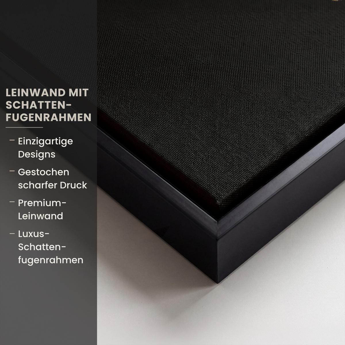LEINWAND Bilder mit Rahmen - Weltkarte - Gold - Luxus - Erde - Schwarz - 80x60 - Goldfarben, Textil (80/60cm) - MuchoWow