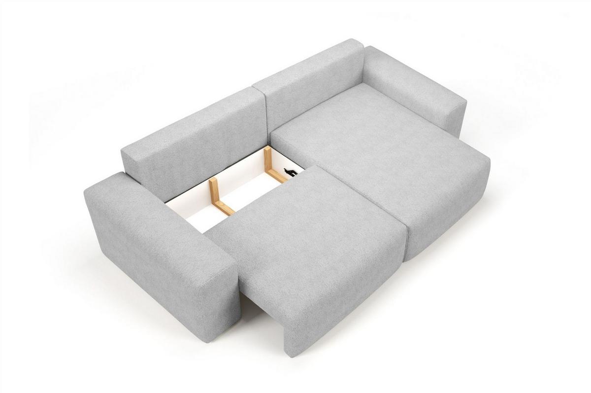 ECKSOFA Arona Xs Mit Schlaffunktion - Hellgrau, Holzwerkstoff/Textil (255/148cm) - Fun Möbel