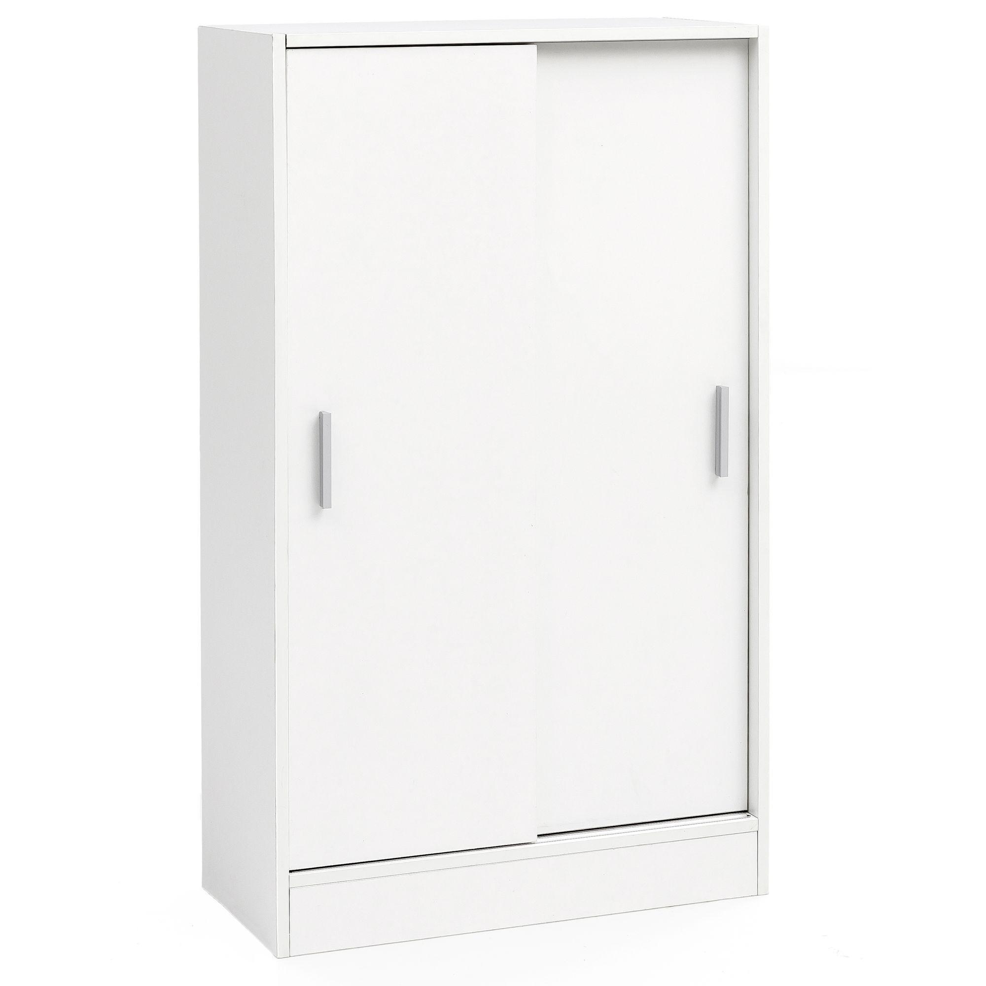 AKTENSCHRANK – Weiß, 60x107,5x28,5 cm, Holz, schmal, Stauraum für Büro & Flur - Weiß, Metall (60/108/29cm) - KADIMA DESIGN