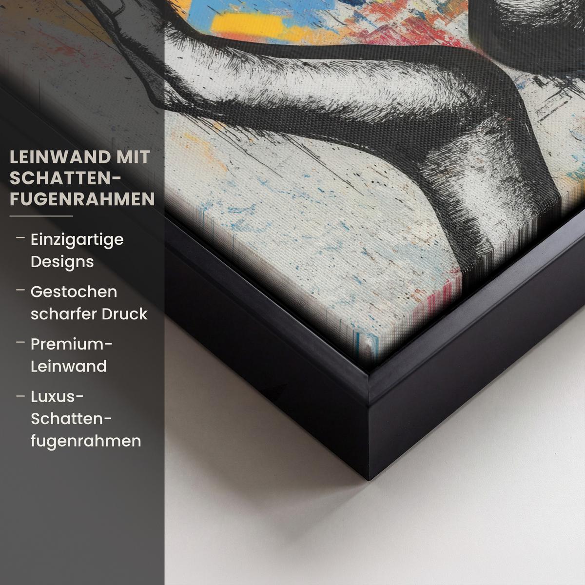 LEINWAND Bilder mit Rahmen - Hände - Herz - Straßenkunst - Graffiti - 20x20 - Multicolor, Textil (20/20cm) - MuchoWow