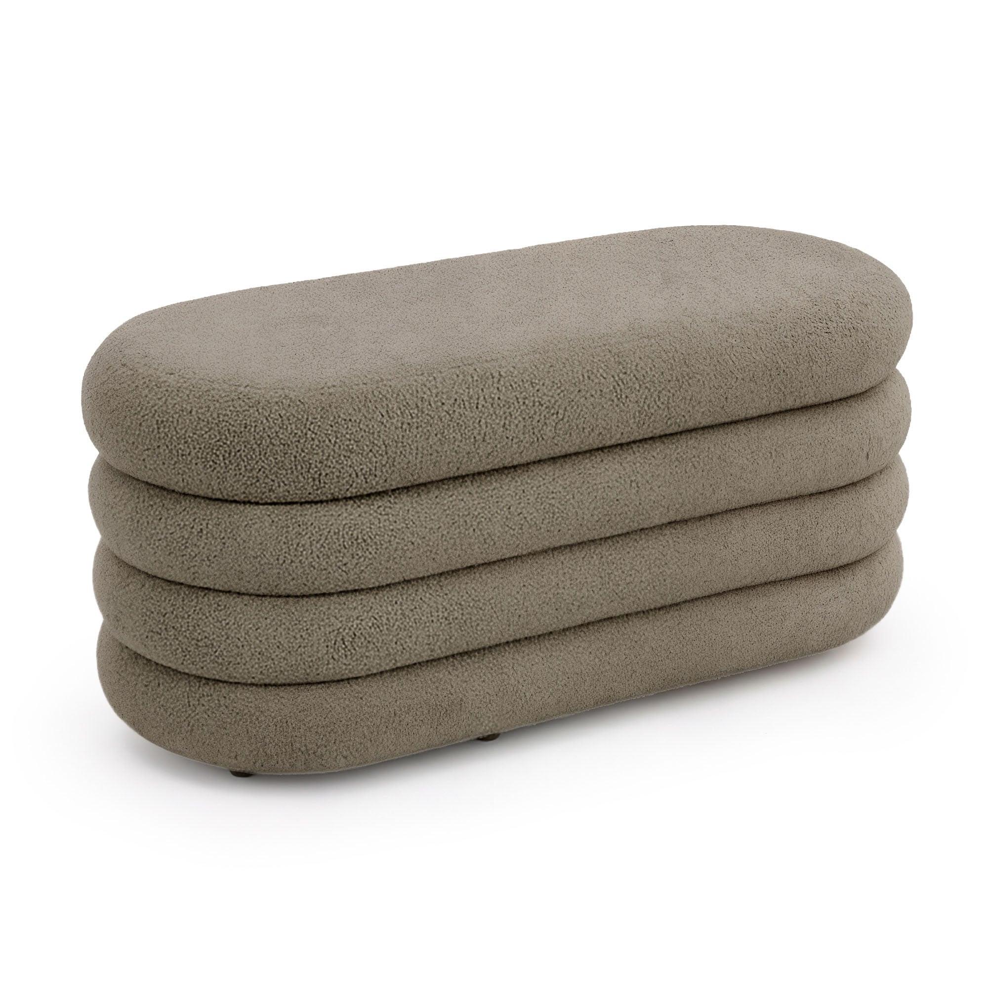 POLSTERBANK mi Stauraum Olive - Olivgrün, Textil (100/42/42cm) - RAUMHIRSCH FURNITURE