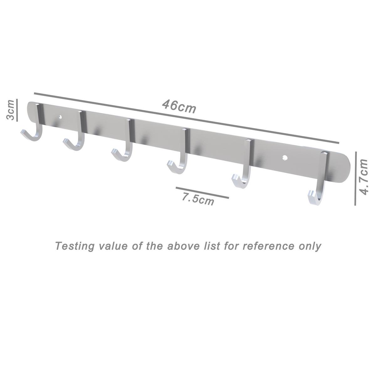 HAKENLEISTE 46/4.7/4.7 cm - Silberfarben, Metall (4.7/4.7/46cm) - Intirilife